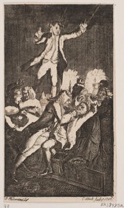 Titelvignette zu Smollett "Peregrine Pickles Tildragelser" von Georg Christian Schule