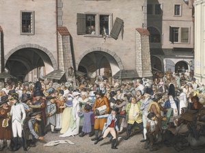 Geschäftiger Marktplatz, Prag, 1804