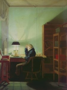 Lesender bei Lampenlicht. 1814