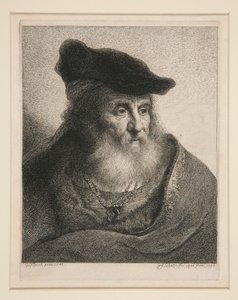 Kopf eines bärtigen Mannes mit Samtkappe von Georg Friedrich Schmidt