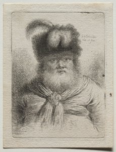 Alter Mann mit Pelzmütze von Georg Friedrich Schmidt