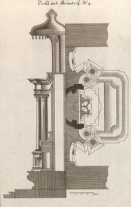 Grundriss und Seitenansicht eines Altars, Platte d 2 aus 
