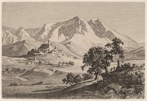 Ansicht von Albe und Monte Velino in den Abruzzen von Georg Heinrich Busse