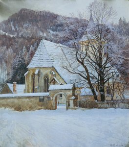 Winter im Rosenthal bei Kapellen (Steiermark) mit altgotischer Kirche