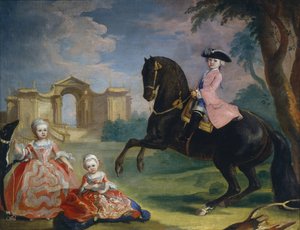 Porträt der Kinder von Graf Iwan Illarionowitsch Woronzow: Artemi, Anna und Eudokia Avdotya, 1754 von Georg Kaspar von Prenner