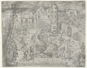 Feuerwerk am 23. Juni 1595 zur Einfahrt des Markgrafen von Brandenburg nach Küstrin von Georg Keller