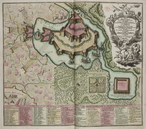 Allegorische Karte der Belagerung der Burg der Liebe