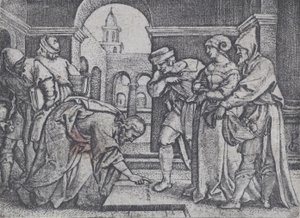 Christus und die Ehebrecherin von Georg Pencz