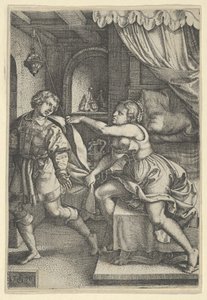 Joseph und Potiphars Frau, aus Die Geschichte von Joseph, 1546 von Georg Pencz