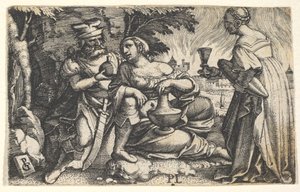 Lot und seine Töchter von Georg Pencz