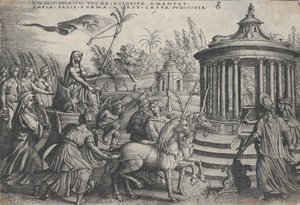 Der Triumph der Keuschheit über die Liebe, aus den Triumphen von Petrarca von Georg Pencz