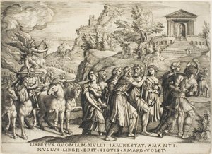 Der Triumph der Liebe, Platte eins aus Die Triumphe von Petrarca von Georg Pencz