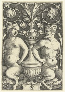 Weiblicher und männlicher Satyr von Georg Pencz
