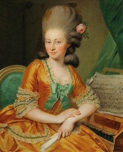 Porträt einer Sängerin am Cembalo von Georg Weikert