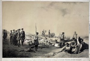 Großherzöge Nikolai Nikolajewitsch und Michael Nikolajewitsch besuchen eine Redoute nach dem Angriff (12. Februar 1855) von Georg Wilhelm Timm