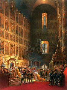 Die Salbung von Zar Alexander II. von Russland, Moskau, 1856 von Georg Wilhelm Timm
