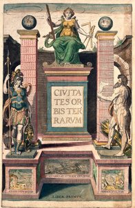 Titelblatt des Buches Civitates orbis terrarum von Braun und Hogenberg