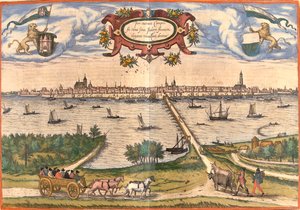 Kampen, Niederlande von Georg and Hogenberg Franz (1535 90) Braun