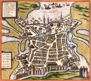 La Rochelle, Frankreich von Georg and Hogenberg Franz (1535 90) Braun
