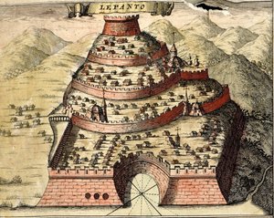 Lepanto, Griechenland von Georg and Hogenberg Franz (1535 90) Braun