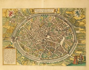 Karte von Brügge aus Civitates Orbis Terrarum