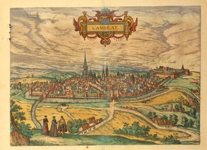 Karte von Cambrai aus Civitates Orbis Terrarum von Georg Braun and Hogenberg Franz