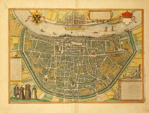 Karte von Köln aus Civitates Orbis Terrarum von Georg Braun