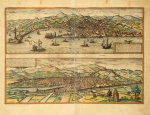 Karte von Genua und Florenz aus Civitates Orbis Terrarum von Georg Braun