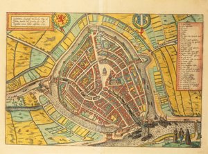 Karte von Gouda aus Civitates Orbis Terrarum