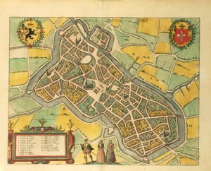 Karte von Lille aus Civitates Orbis Terrarum von Georg Braun and Hogenberg Franz