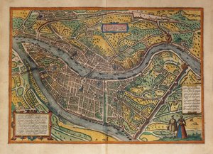 Karte von Lyon, Frankreich aus Civitates Orbis Terrarum