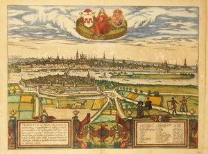 Karte von Maastricht aus Civitates Orbis Terrarum von Georg Braun von Georg Braun and Hogenberg Franz