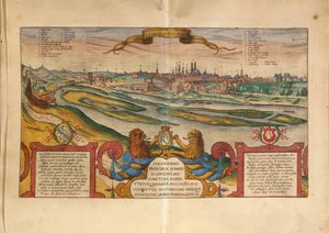 Karte von München, Deutschland, aus Civitates Orbis Terrarum von Georg Braun von Georg Braun and Hogenberg Franz