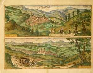 Karte von Nocera und Castelnuovo aus Civitates Orbis Terrarum von Georg Braun