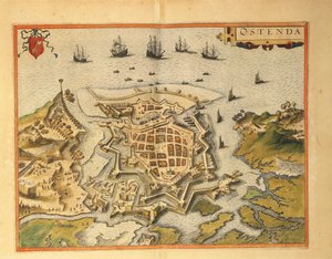 Karte von Ostende aus Civitates Orbis Terrarum von Georg Braun von Georg Braun and Hogenberg Franz