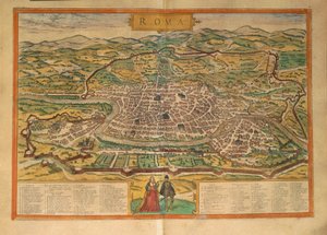Karte von Rom aus Civitates Orbis Terrarum von Georg Braun von Georg Braun and Hogenberg Franz