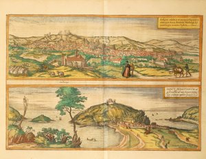 Karte von San Sebastian und Burgos aus Civitates Orbis Terrarum