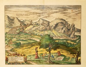 Karte von Terracina, Latium aus Civitates Orbis Terrarum von Georg Braun von Georg Braun and Hogenberg Franz