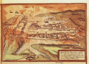 Karte der Insel Malta aus Civitates Orbis Terrarum von Georg Braun von Georg Braun and Hogenberg Franz