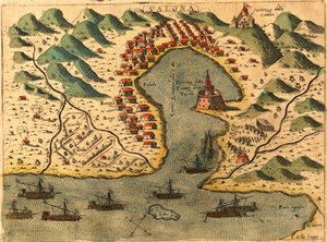 Vlore, Griechenland von Georg and Hogenberg Franz (1535 90) Braun
