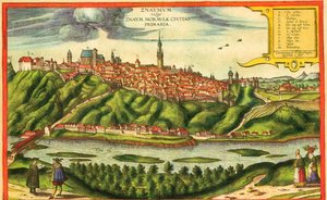 Znojmo, Tschechische Republik von Georg and Hogenberg Franz (1535 90) Braun