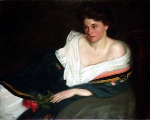 Porträt einer Dame auf einem Sofa