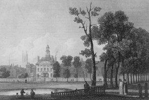 Bethlehem Hospital, wie es im Juni 1811 in London erschien (Stich)