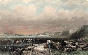 Eingang zum Hafen von Shields, graviert von W. Finden von George (after) Balmer