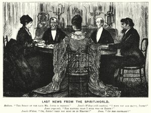 Punch-Karikatur: Letzte Nachrichten aus der Geisterwelt von George (after) Du Maurier