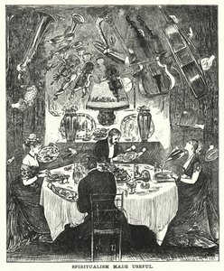 Punch-Karikatur: Spiritualismus nützlich gemacht von George (after) Du Maurier