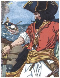 Porträt eines Piraten Illustration aus „Das Jungenbuch der Piraten“ von George Albert Williams (1875-1932) 1913 von George Alfred Williams