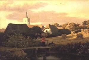 Landschaft mit Heuhaufen von George Arnald