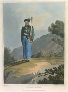 Gorkah-Soldat, aus Journal of a Route Across India and Through Egypt