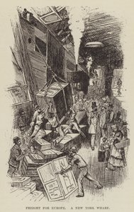 Fracht für Europa, ein New Yorker Kai von George Augustus Sala